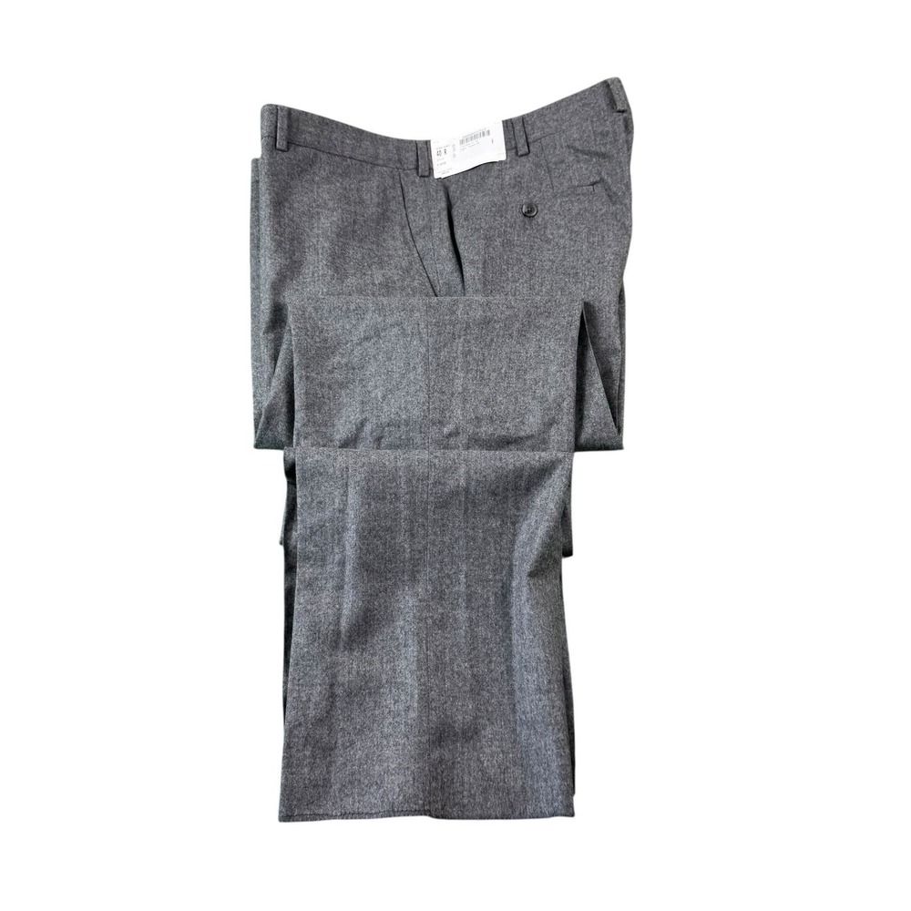 Bullock & Jones Gray Flannel Wool Flat Front‎ Men's Trouser Size 40xUNF NWT